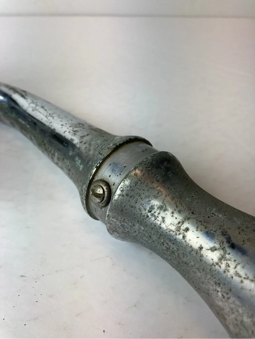 Antique Soda Jerk Gooseneck Draft Fountain Handle With Marble Knob / Spout Head